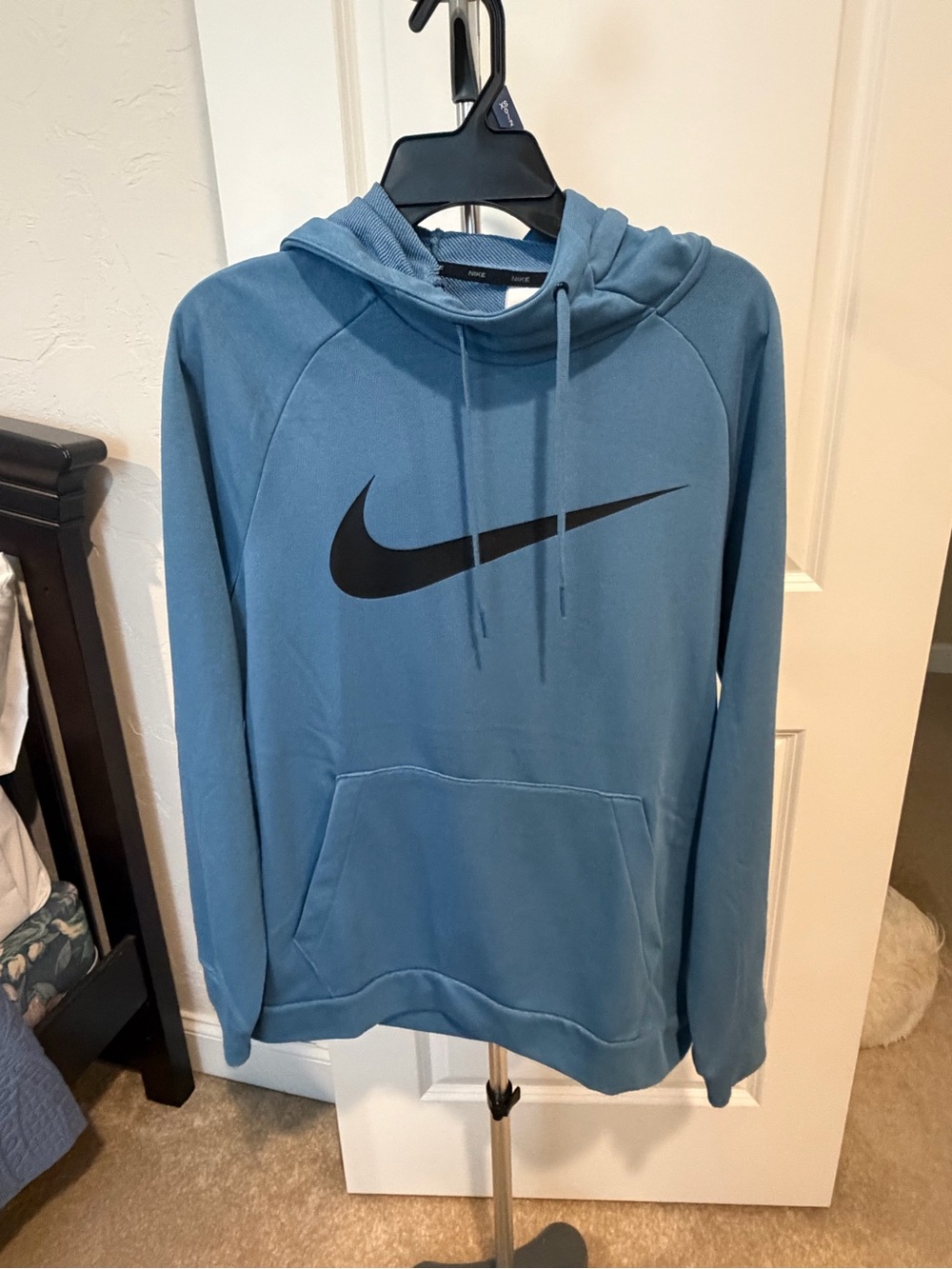 Nike Men’s Dusty Blue Hoodie with Black Swoosh